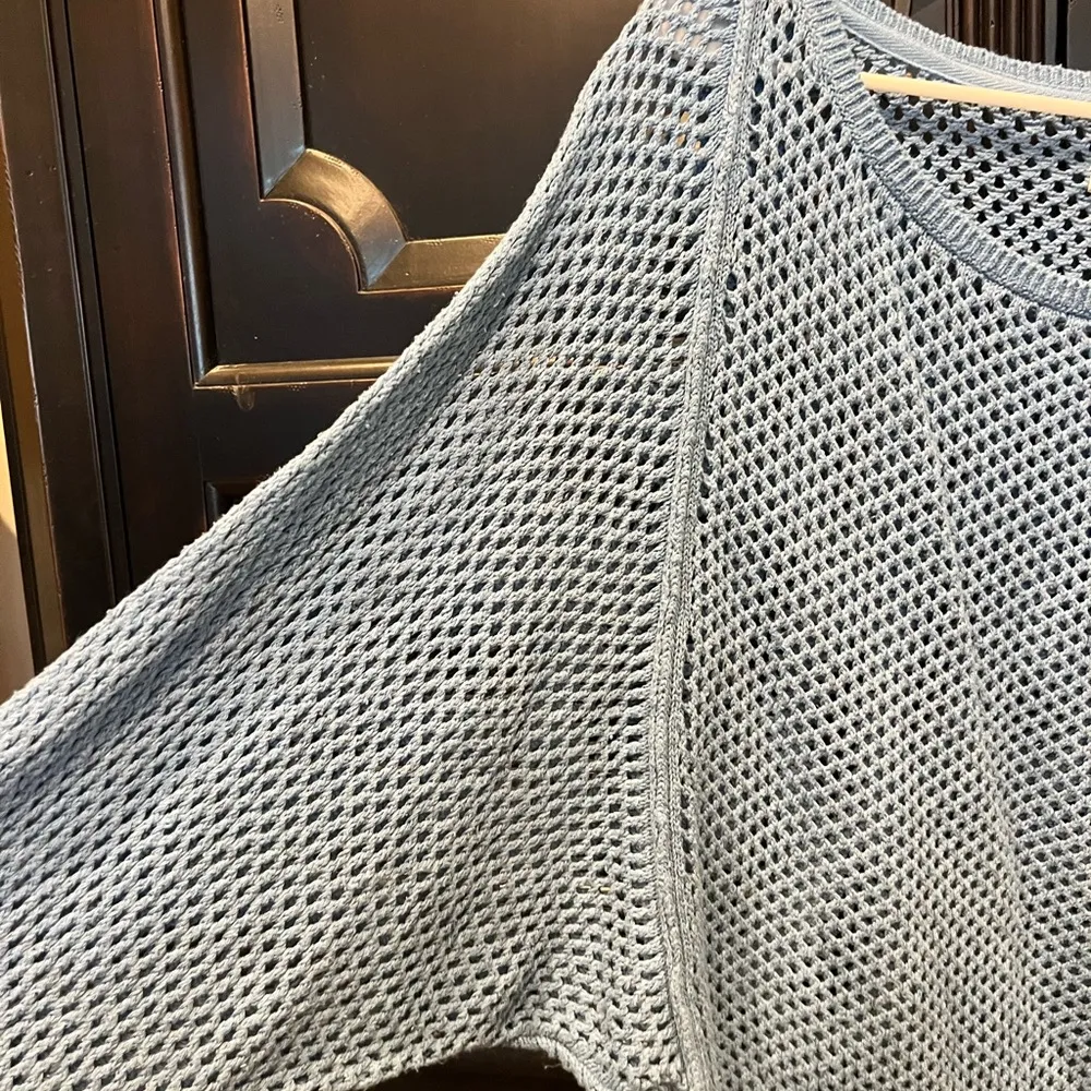 Anthropologie Pilcro Blue Crew Neck Sweater Lightweight Knit - Image 2