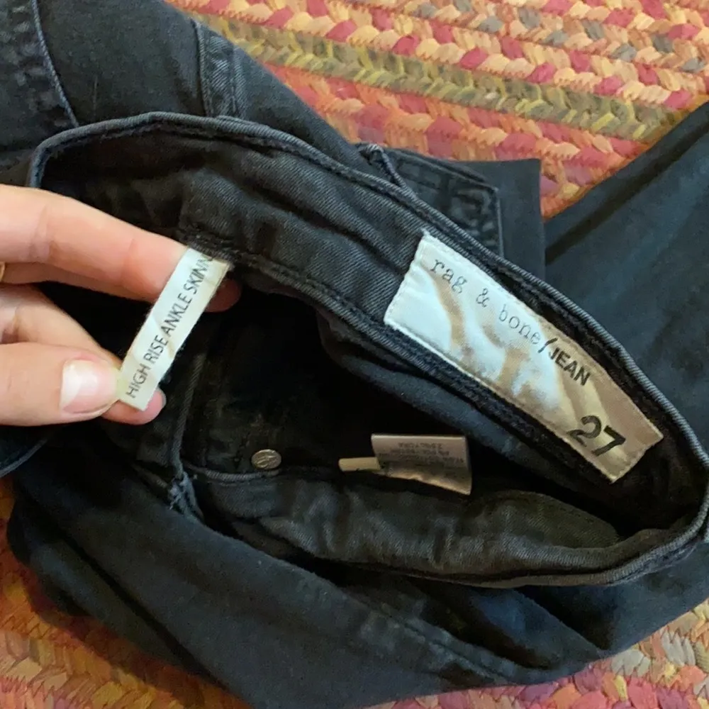 RAG & BONE BLACK HIGH RISE ANKLE SKINNY JEANS STRETCH - Image 3