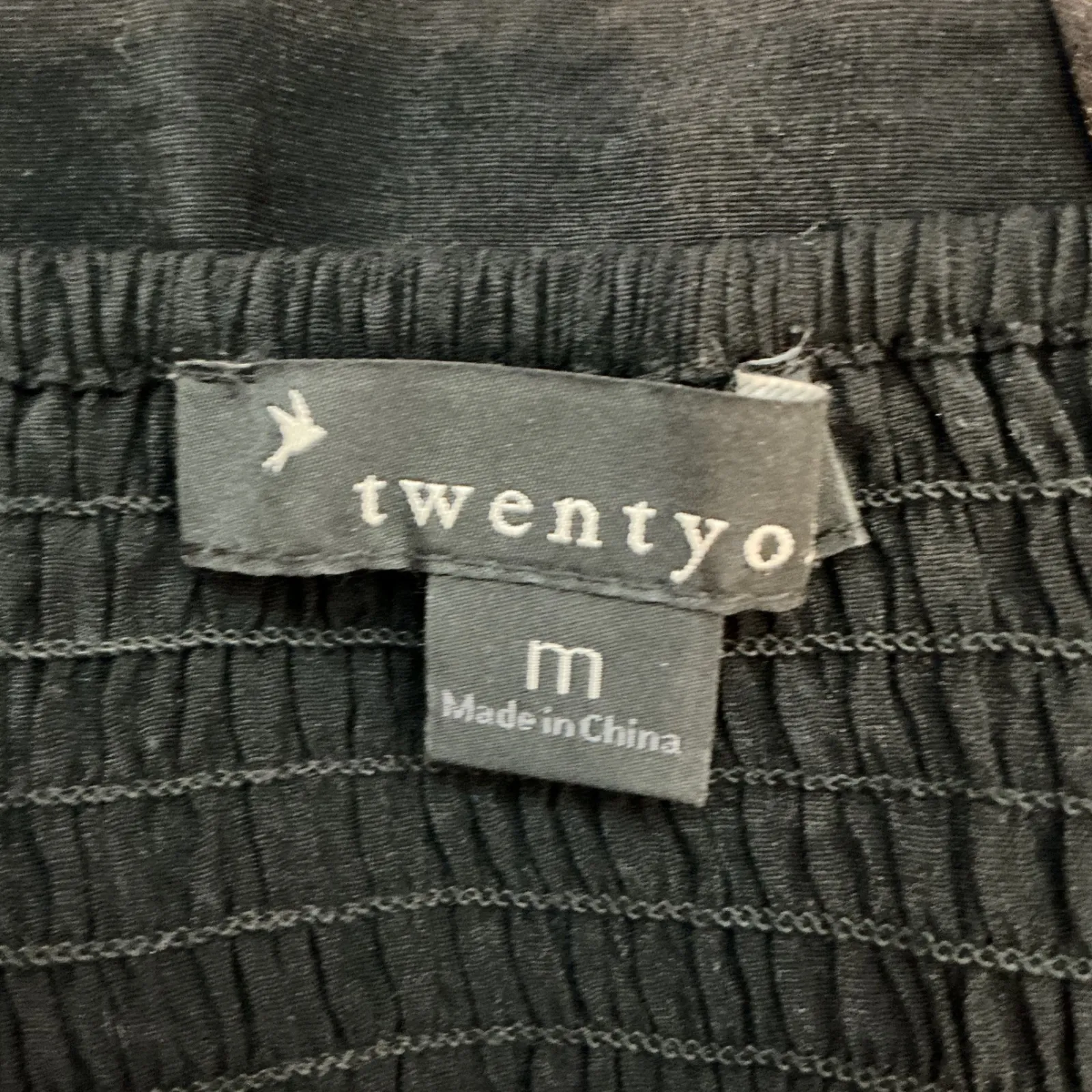 Twenty One Black Beaded Empire Waist Tank Top | Y2K Dressy Cami | Medium - Image 5