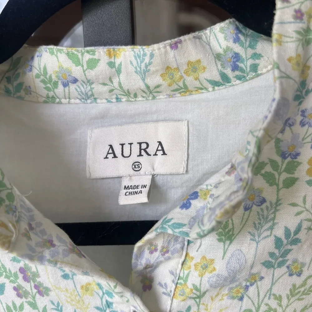 Aura tshirt dress patchwork button down floral print pastel gingham short sleeve - Image 4
