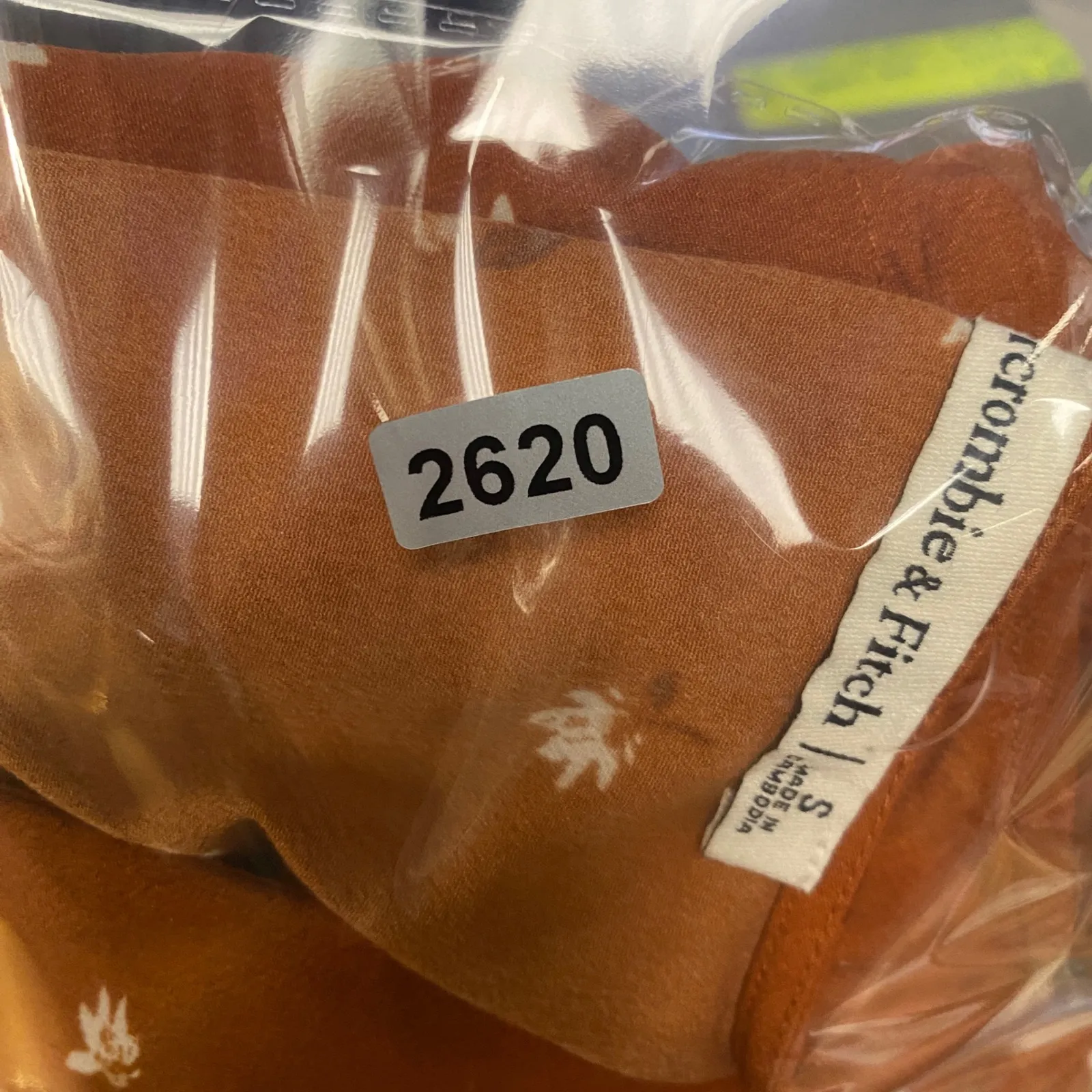 Abercrombie Fitch Rust Floral Twist Front Smocked Waist Babydoll Blouse Top Sz S - Image 11