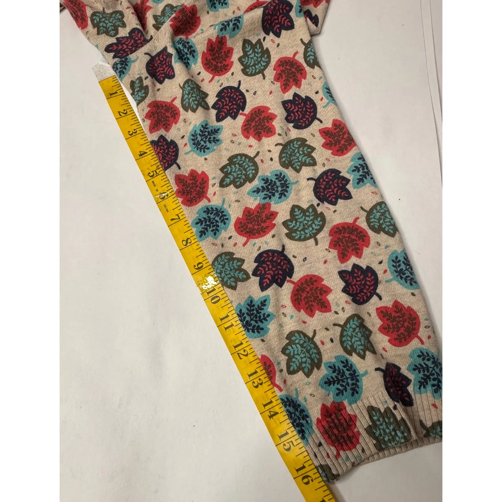 Talbots Sweater Womens Size 2X Plus Size Leaves Fall Colorful Teacher Granny Tan - Image 5