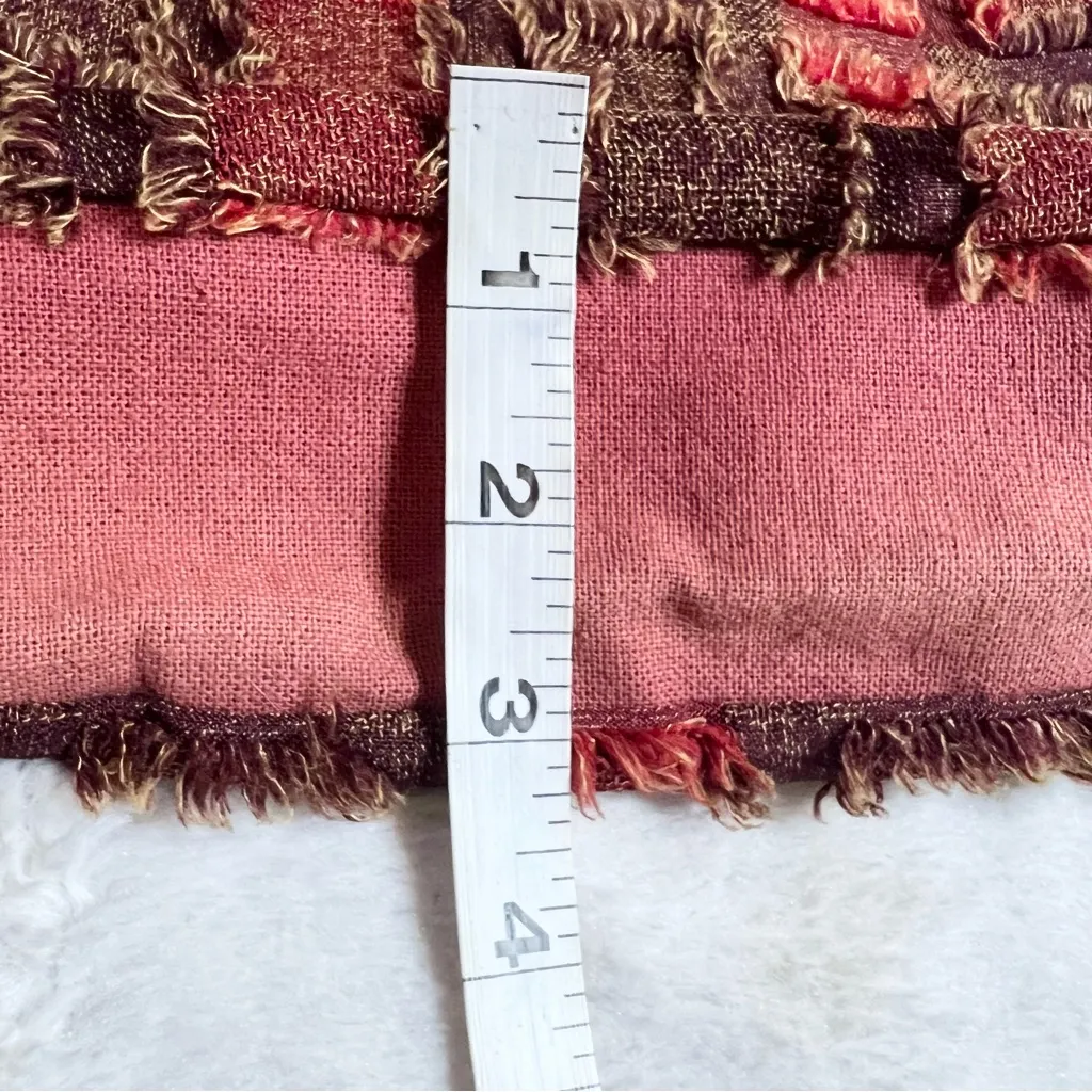 Bohemian Red & Brown Patchwork Shoulder Bag w/ Silver Elephant & Beaded Tassels - Image 13