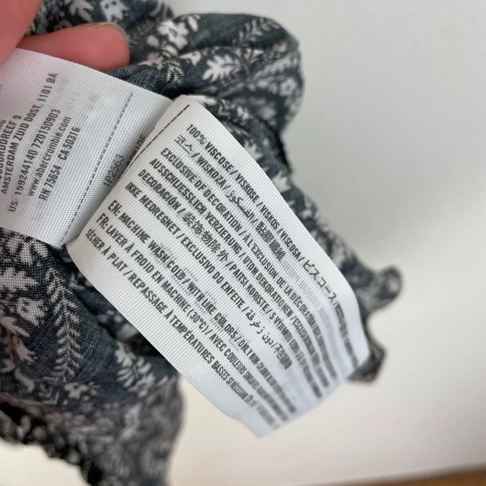 NWT‎ Abercrombie & Fitch XS Dress Black White Floral Print Cap Sleeve Mini - Image 6