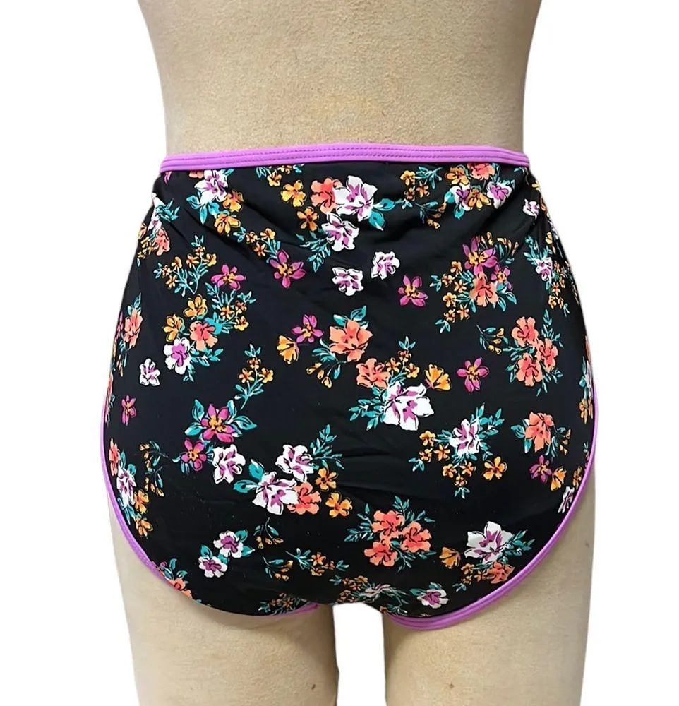 Last chance…Swimsuits For All Bikini Bottom Swimsuit Swim Floral High Waist 8 Purple - Image 2