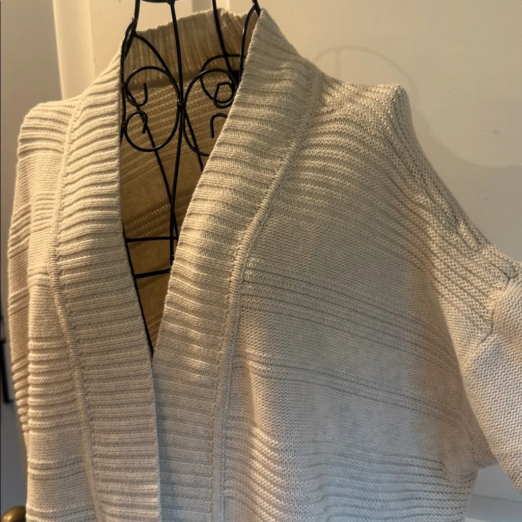 H by Halston cream open front chunky cardigan - Image 2