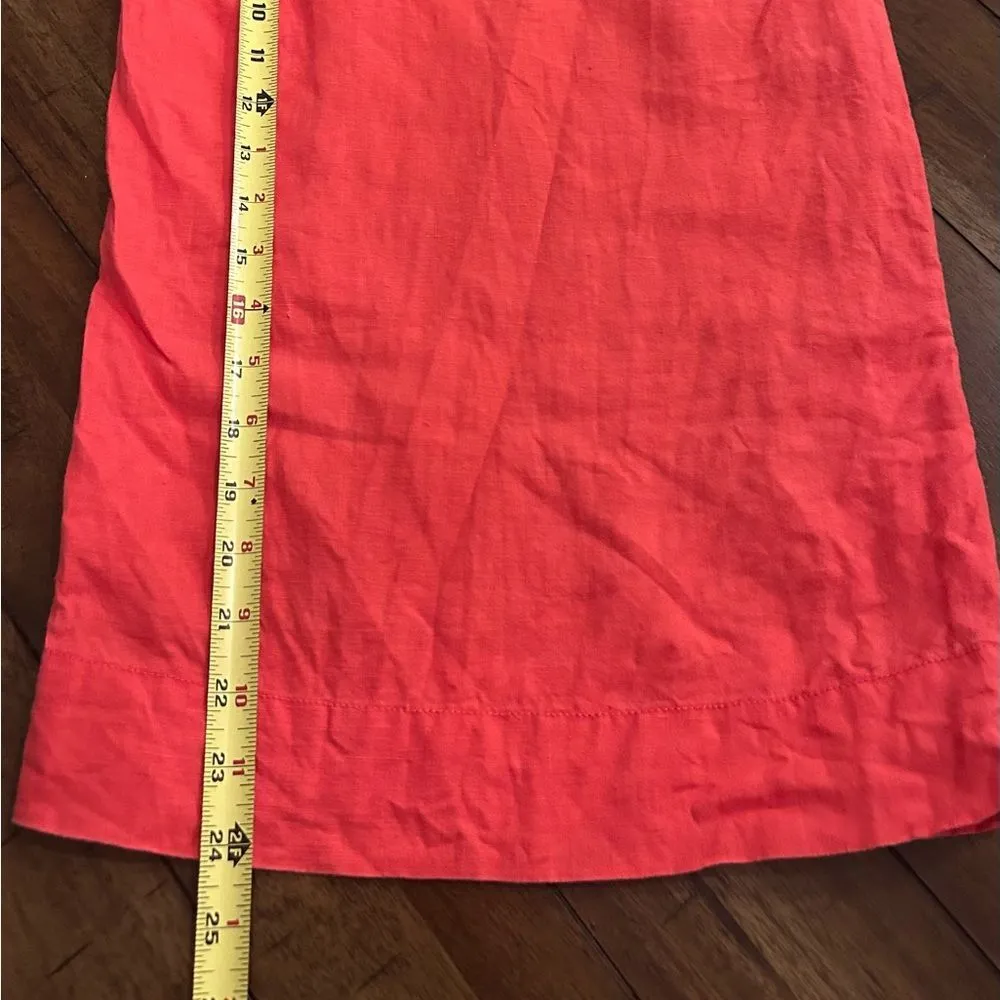 Athleta Playa Coral Linen Wide Leg Cropped Pants Size 12 Pashion Fruit 798591 - Image 5