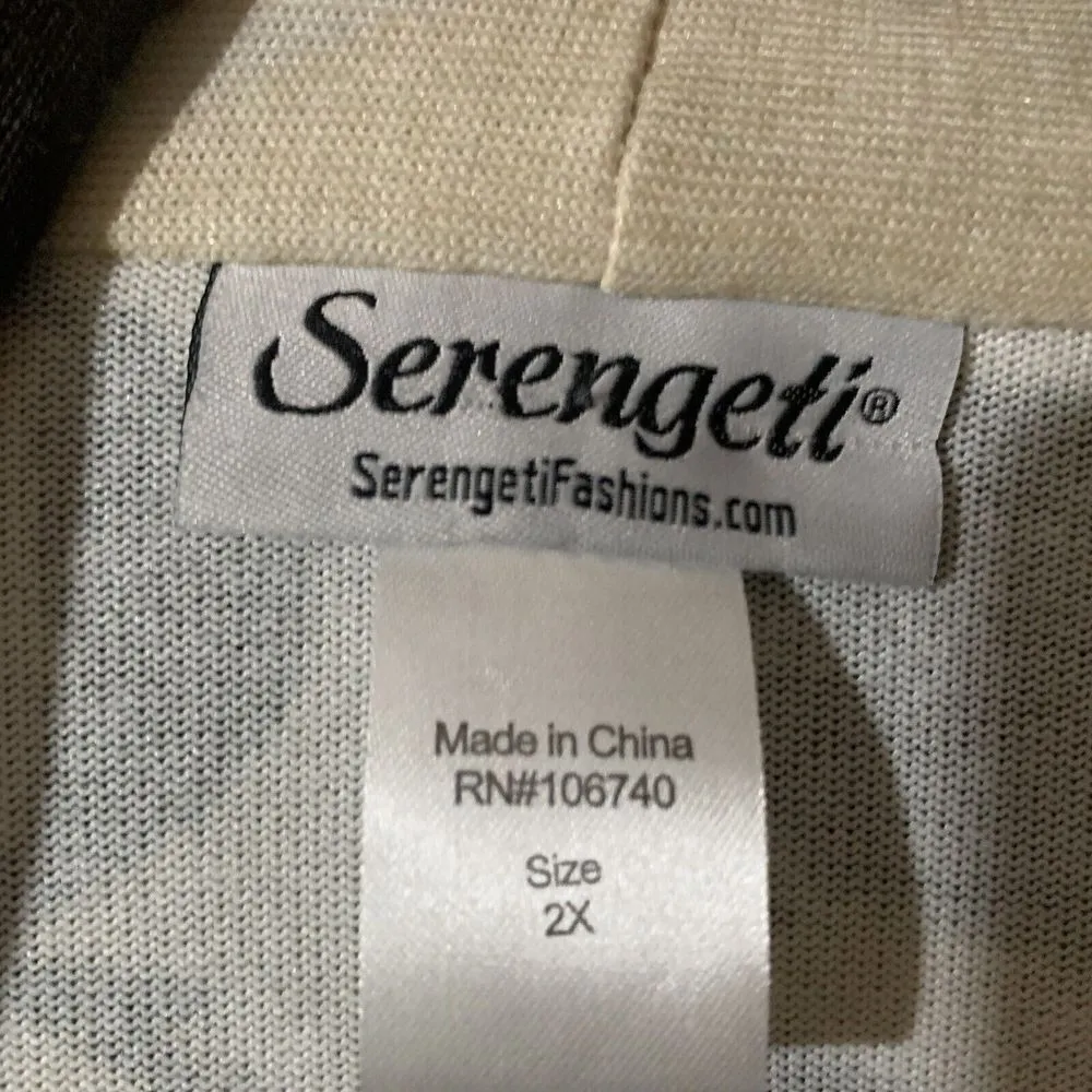 Serengeti Womens Plus Size 2X Multicolor Paisley Artsy Print Open Cardigan - Image 4