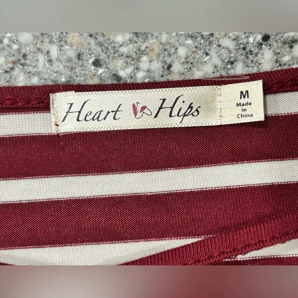 Heart Hips Striped Dress Size M Red Size M - Image 3