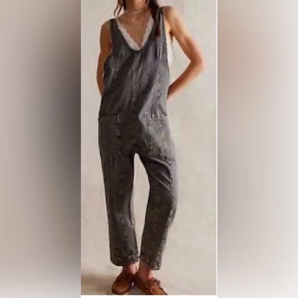 Free People High Roller Denim Jumpsuit - Image 3
