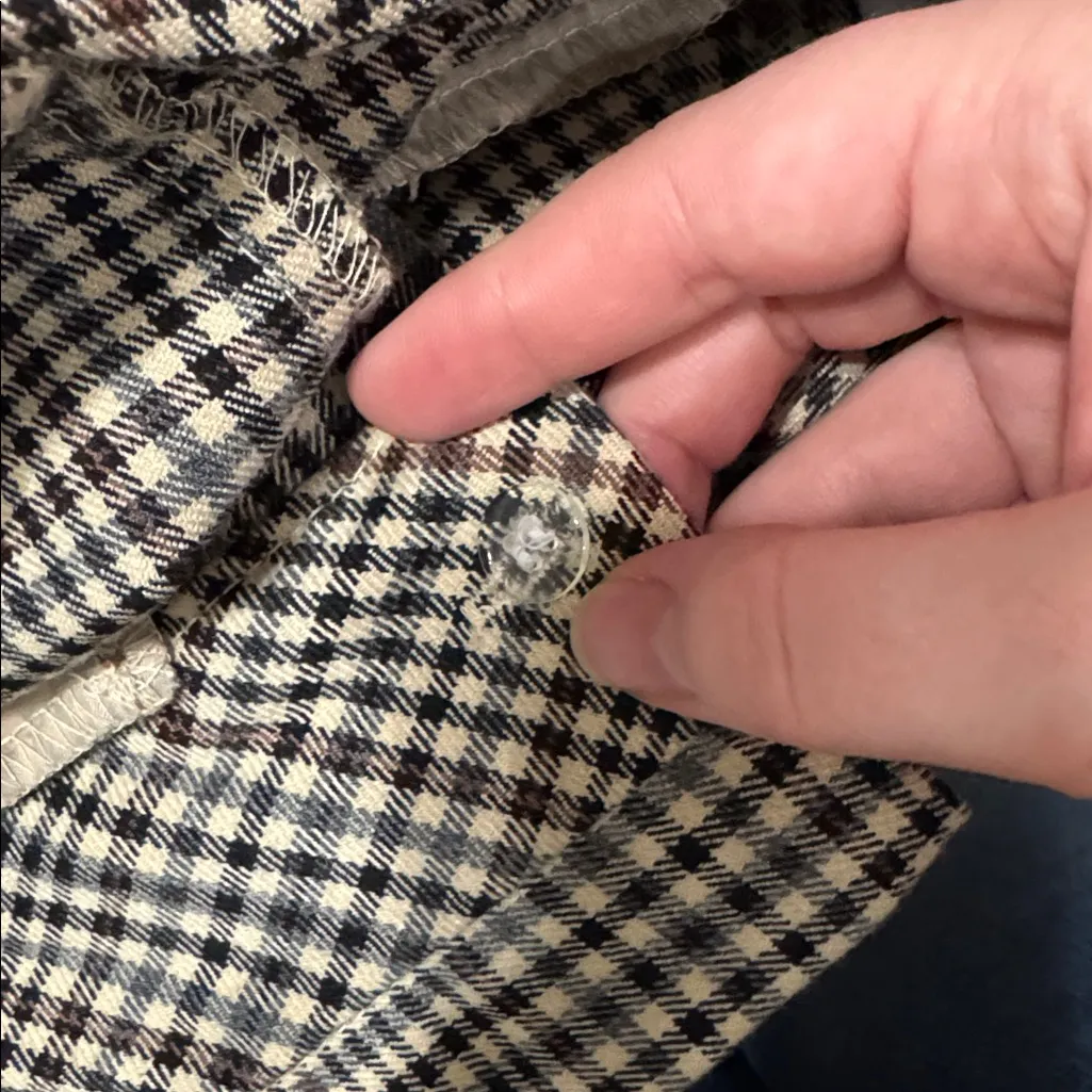 Vero Moda Beige/Brown/Black Checkered Prince of Wales Print Pencil Mini Skirt M - Image 9