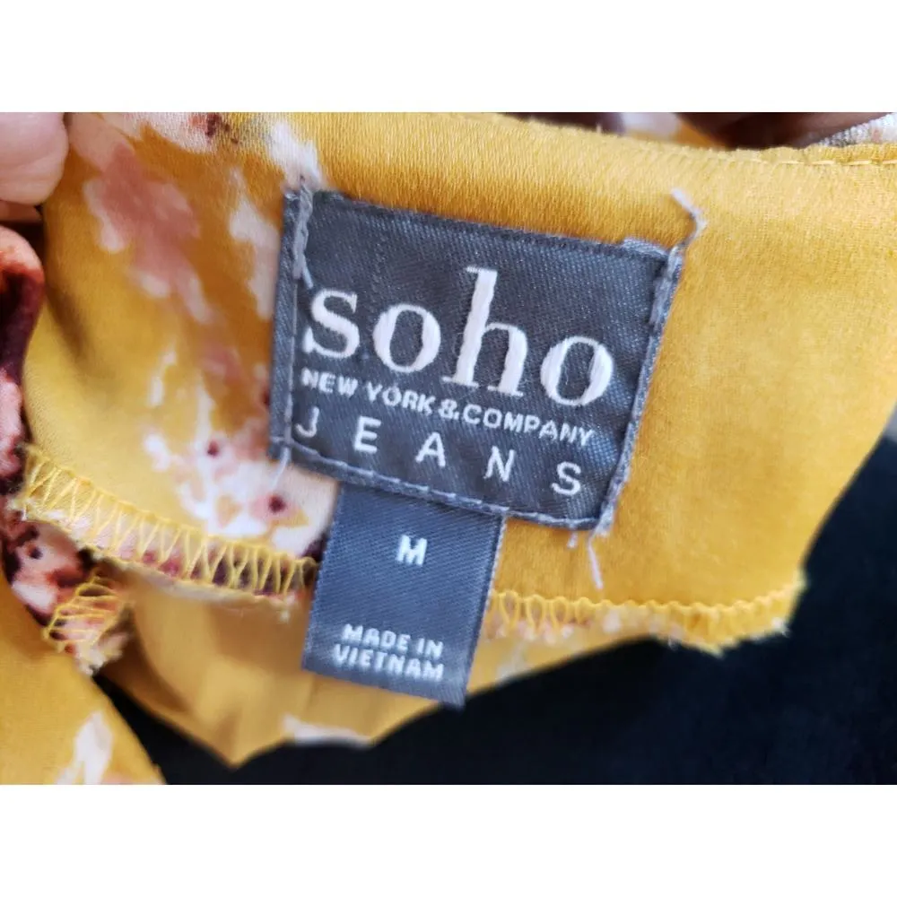 Women's Soho Jeans M Yellow Floral V - Image 8