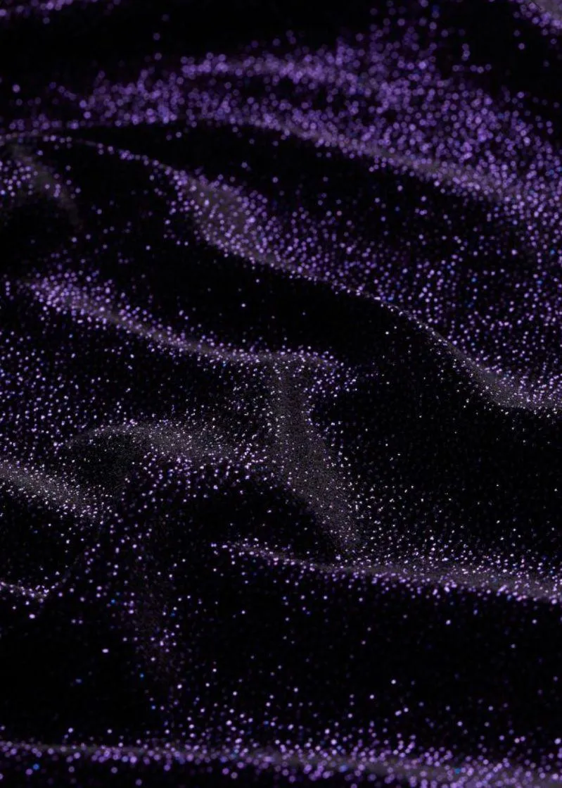 Purple Sparkly Long Sleeve crop Top - Image 3