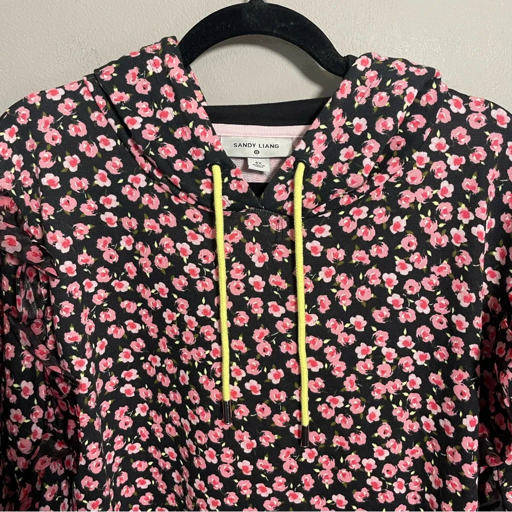 Sandy Liang X Target Women's Floral print Ruffle Hooded Sweatshirt - Image 10