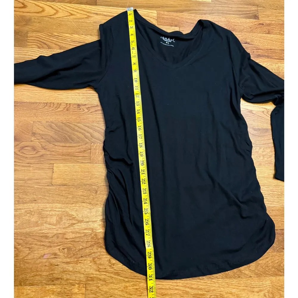 Isabell Maternity Womens XL Black Long Sleeve Scoop Neck Shirt Basic Casual New - Image 6