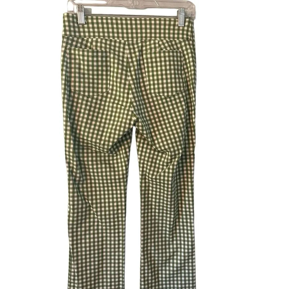 J. McLaughlin Pull On Maisie Gingham Green and‎ Cream Pull On Pant Size 4 - Image 2