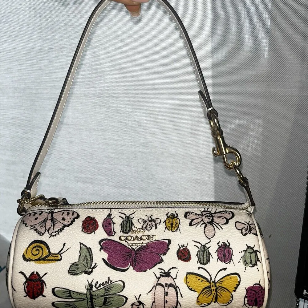 Coach CR831 Nolita Barrel Bag Creature Print Small Handbag Wristlet Chalk Multi - Image 9