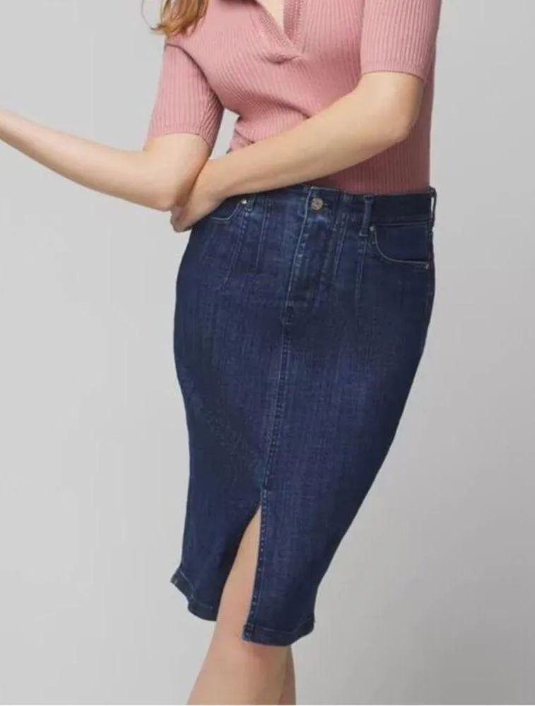 White House Black Market blue denim pencil skirt corset waist women’s size 2 nwt - Image 2