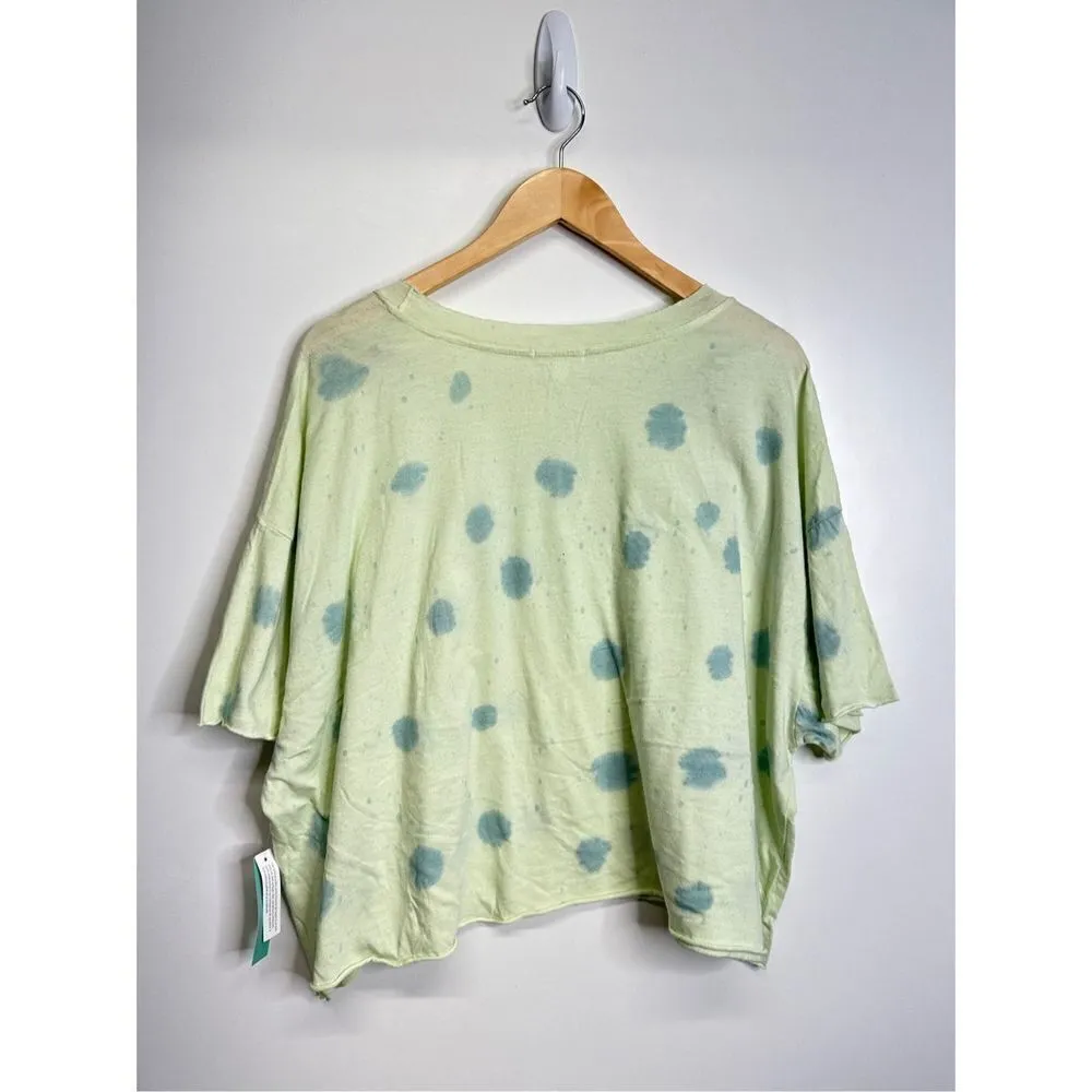 Abound Shirt Womens Coral Tie Dye Cropped Top Green Short Sleeve Size Medium NTW - Image 5