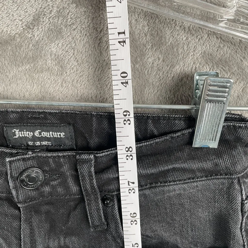 Juicy Couture Venice Straight Leg Jeans Womens 25 Black Wash Y2K Whimsygoth Dark - Image 7