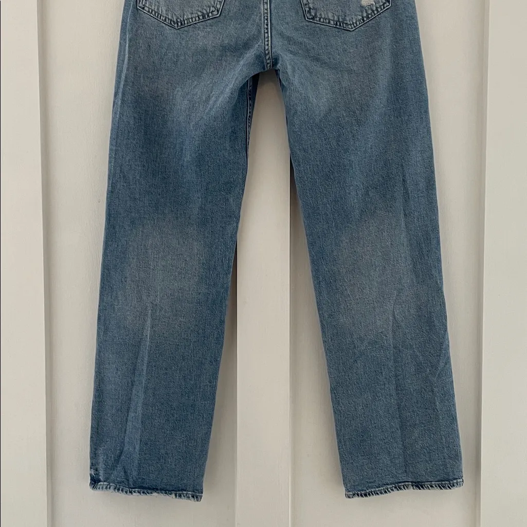 GAP 90s Loose High Rise Denim Jeans in Vintage Light Destroy Wash Size 27 | 4 R - Image 8