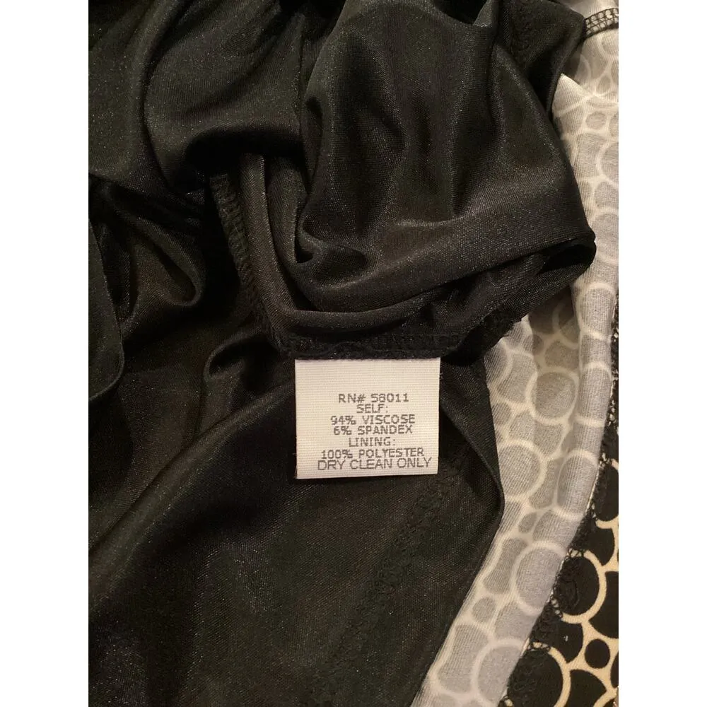 David Meister geo print Sheath a line Dress 3/4 Sleeve Front Tie Knee Length 10 - Image 5