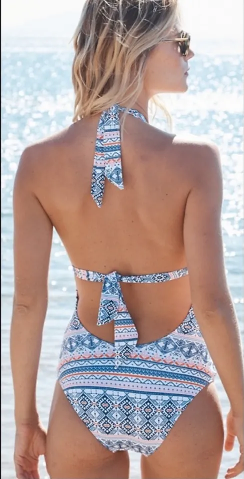 EUC OndadeMar Nogal One Piece Swimsuit Large Blue - Image 2