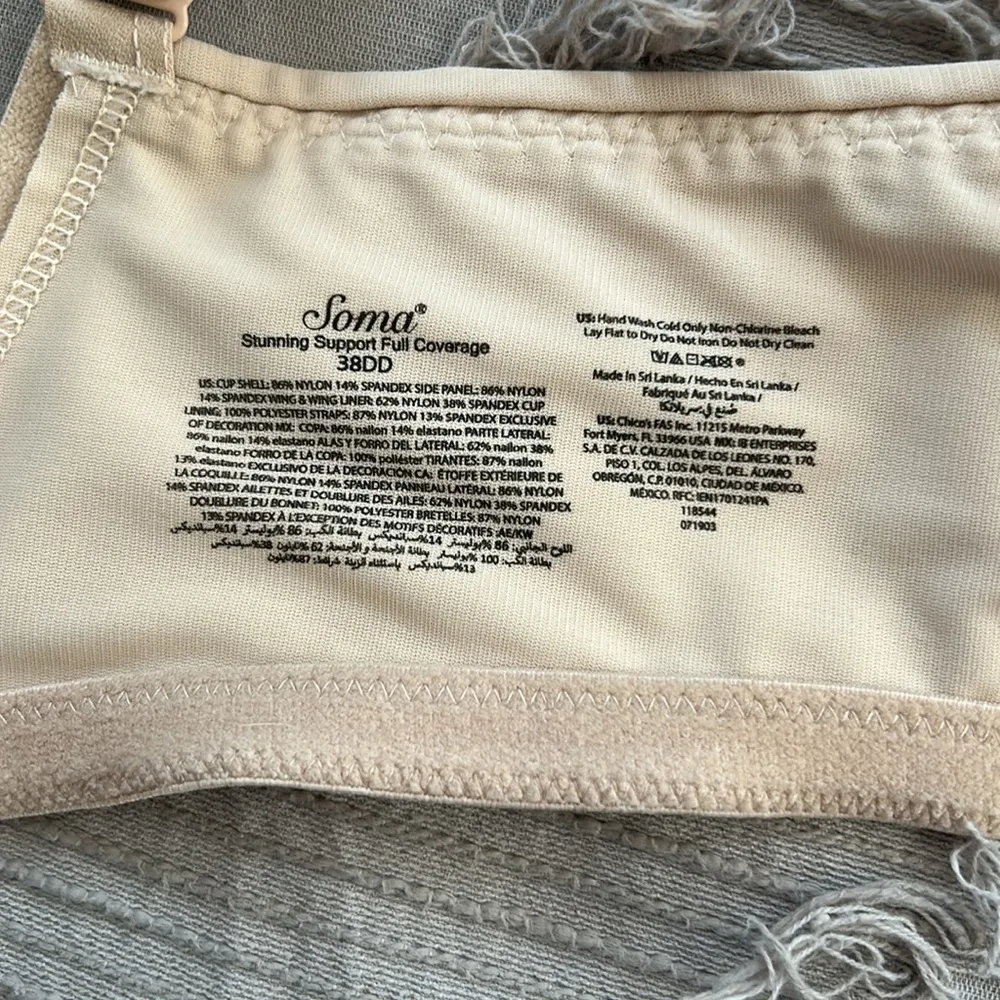 Soma Stunning Support Balconette Lace Full Coverage Figure Underwire Bra 38DD - Image 10