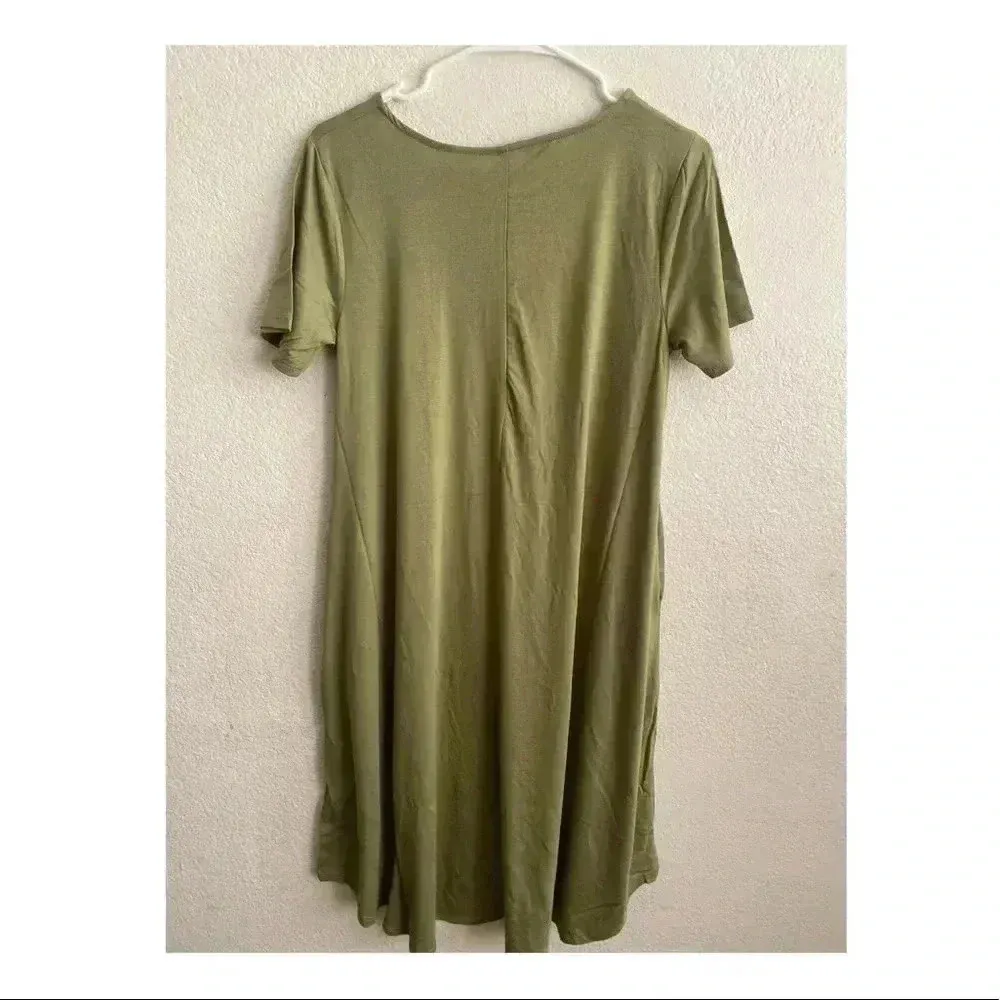 🆕Sage Crewneck Short-Sleeve Pocket Mid Dress M🆕 - Image 6