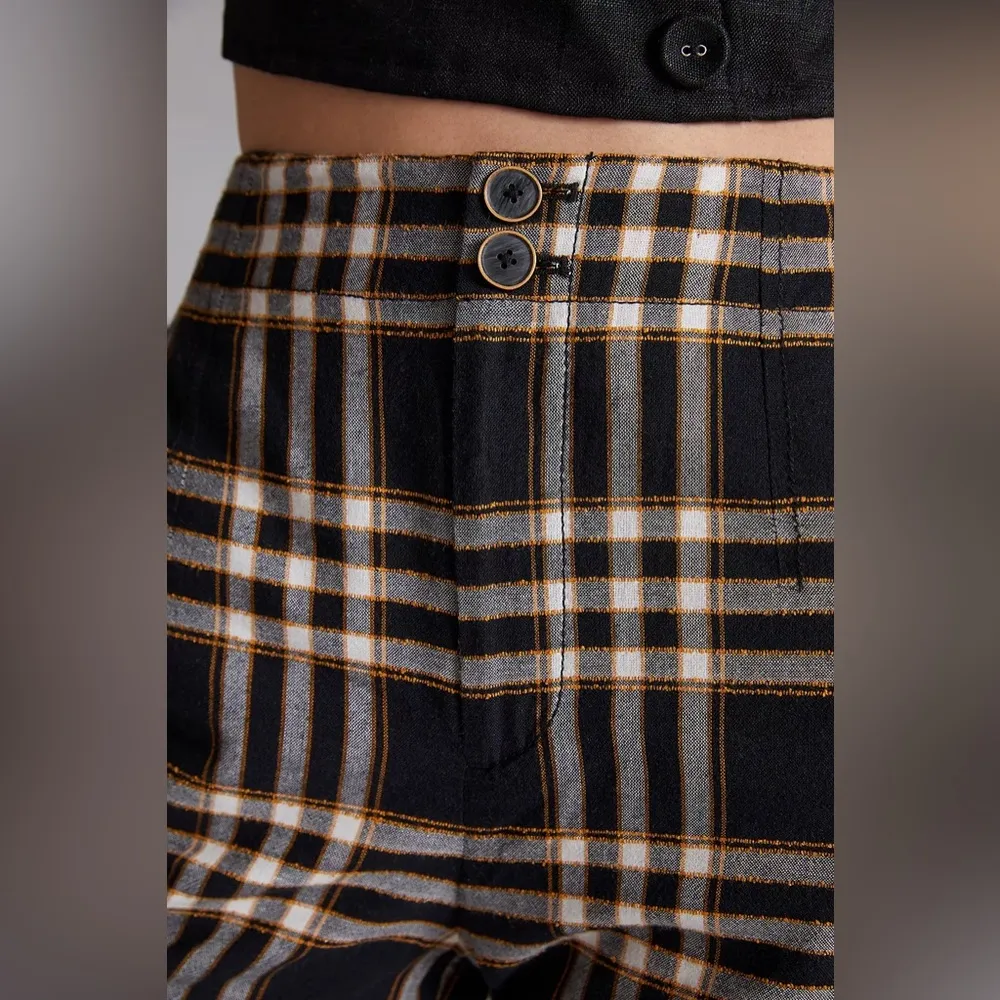 Maeve Plaid Wide-Leg High Waisted Pants Anthropologie - Image 3