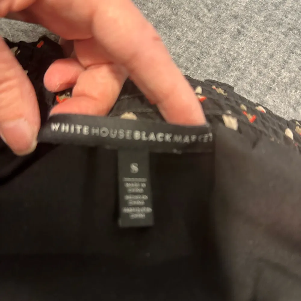 Diamond Print Chiffon Dress Sz Small Black Long Sleeve - Image 6