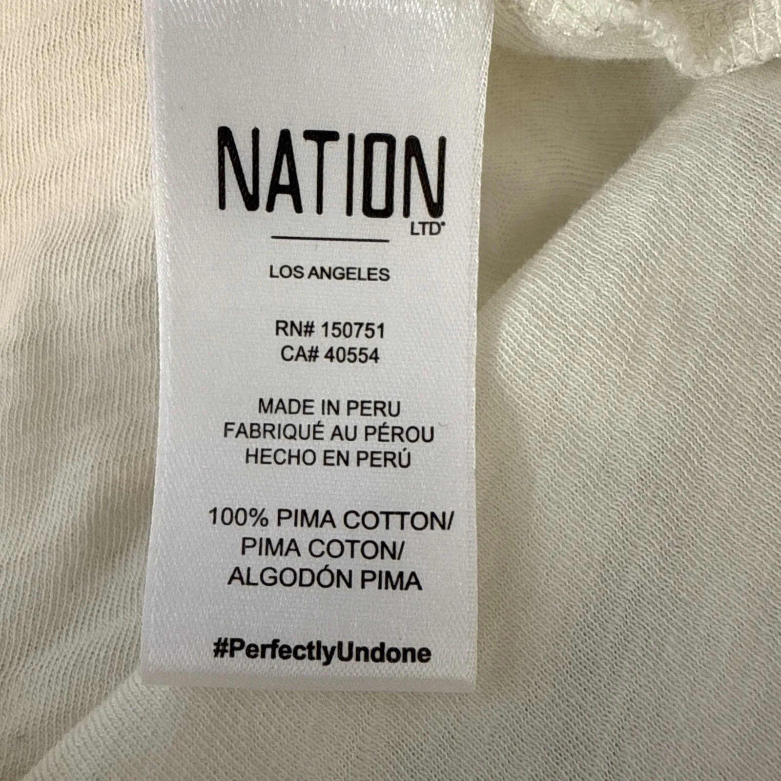 Nation LTD Womens Smocked Habiba Top Shirt Size S Ivory Pima Cotton Jersey Knit - Image 8