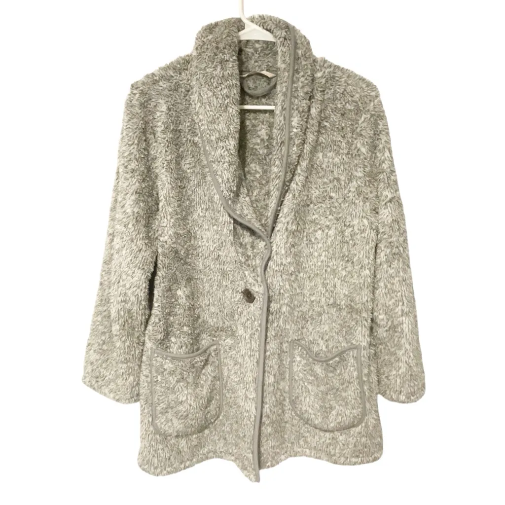 Soft Surroundings Size XS Grey Most Wonderful‎ Cardi Fleece Sherpa Button - Image 2