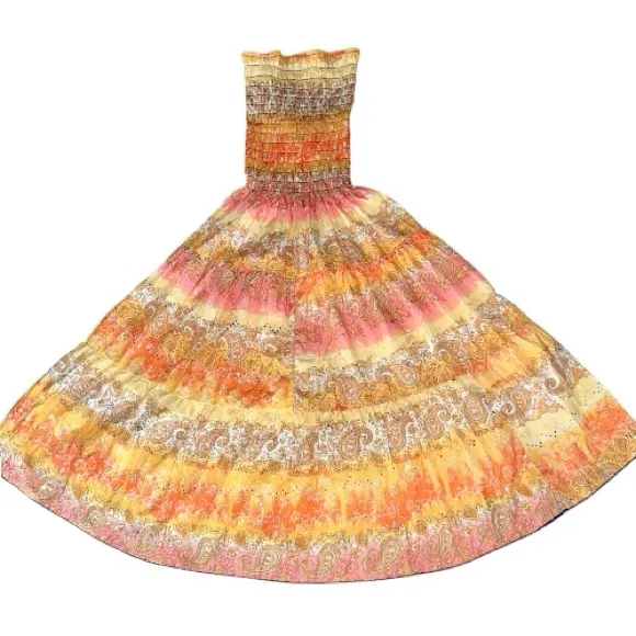 Bohemian Orange Maxi Skirt - Image 4