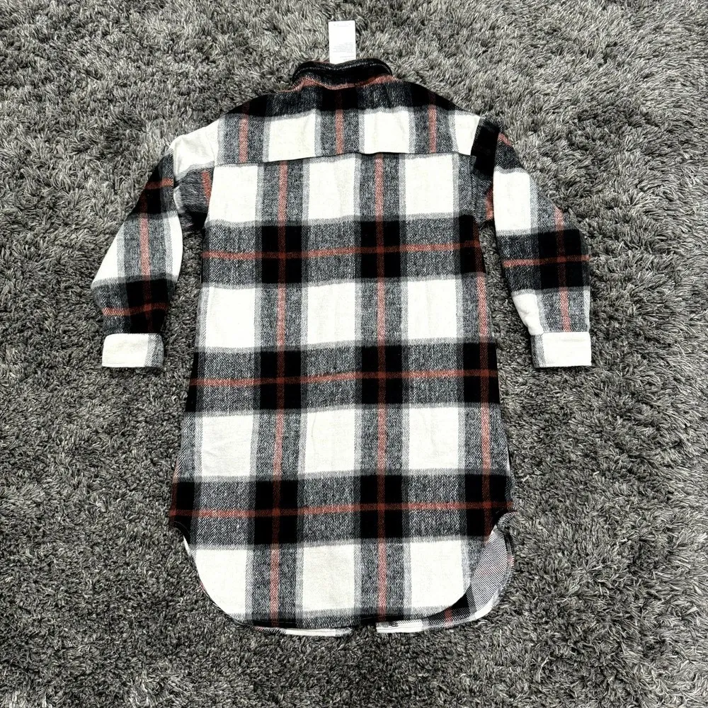 PRETTYGARDEN Plaid Longline Shacket in Gray/Red, Size S​​​​ - Image 3