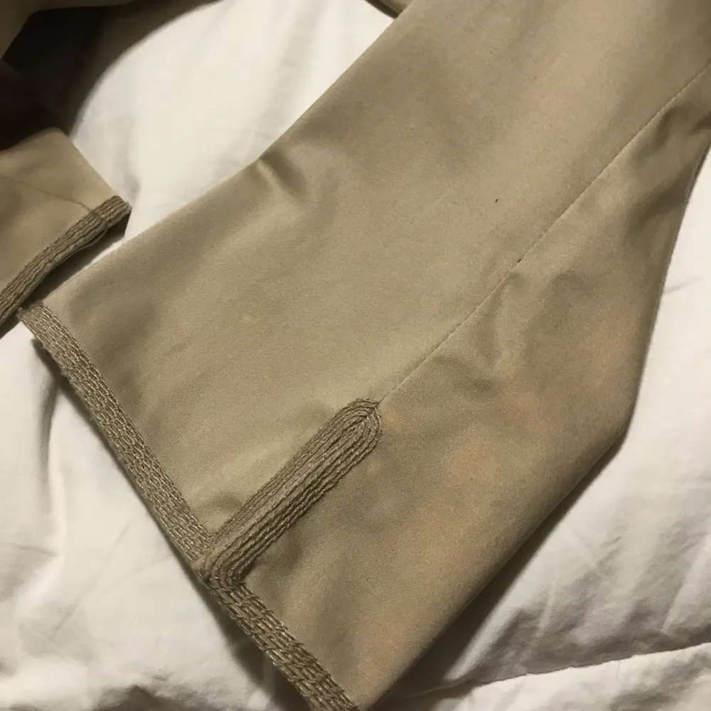 -  Nehru Collar Tan Khaki Short Fitted Jacket Nehru collar Sz 10P - Image 7