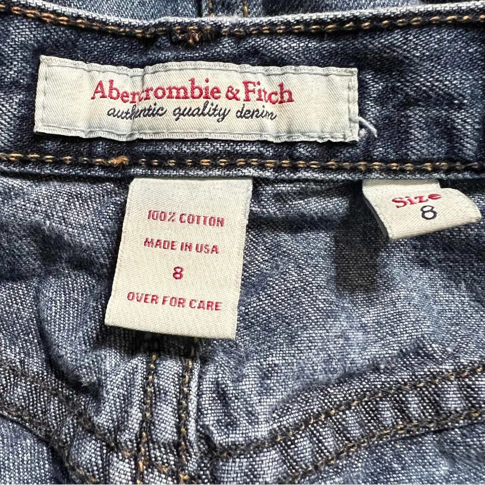 Abercrombie & Fitch Y2K Cotton Medium/Dark Wash Denim Mini Skirt Size 8 - Image 3