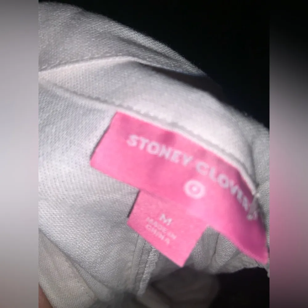 Nwot Stoney clover x target heart white linen like overalls M summer classic - Image 6