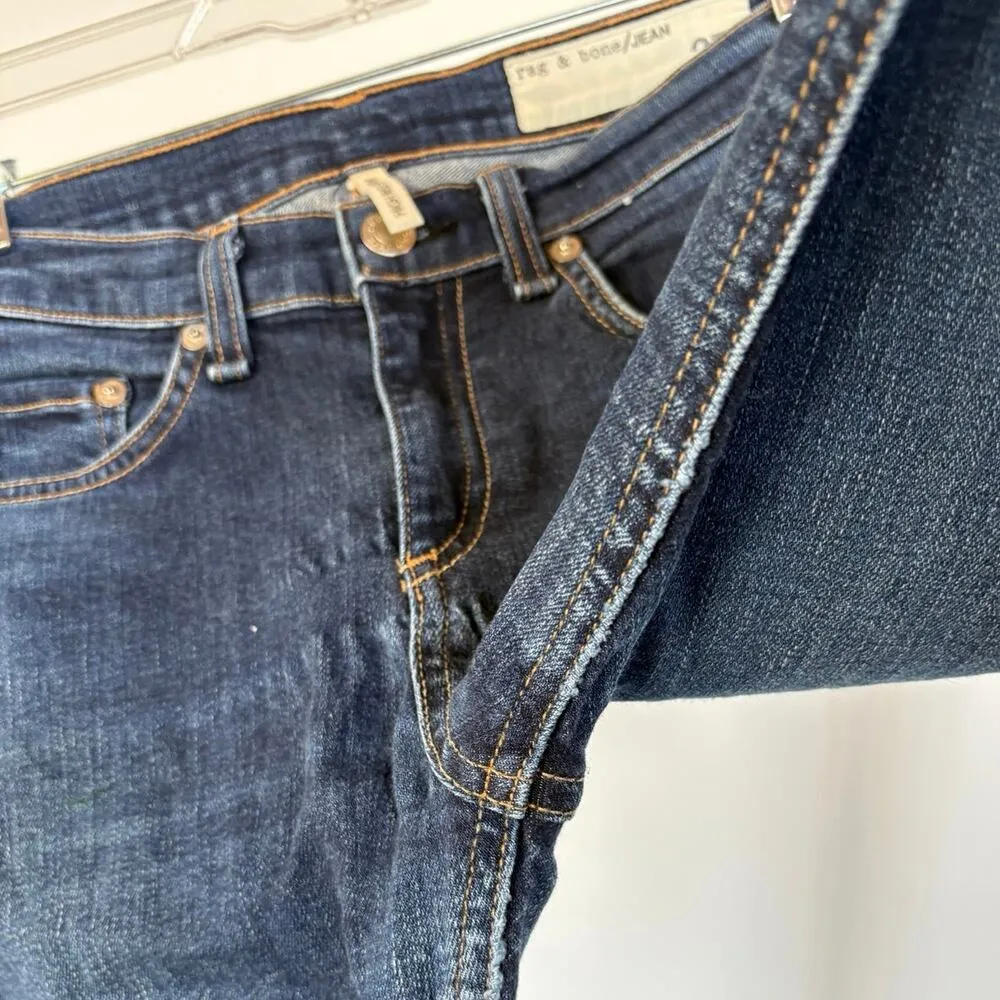 Rag & Bone Nina High Rise Skinny Dark Wash Blue Heritage Ankle Jeans Size 27 - Image 5