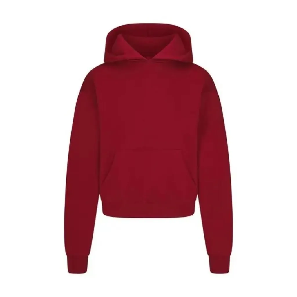 Skims Cotton Fleece Classic Hoodie in Brick, Size XXS - Image 4