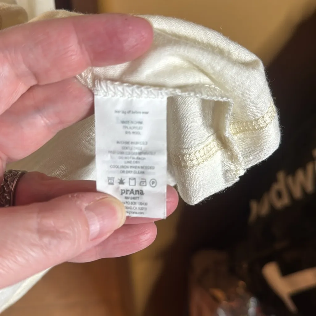 prAna Chrissa Top Long-Sleeve Wool Blend Women's Ivory Size Medium - Image 9