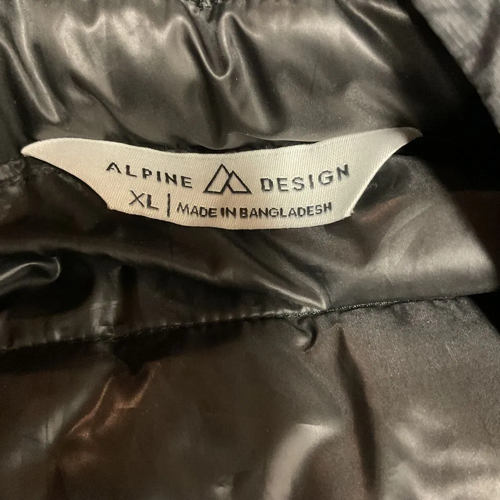 Alpine Design Echo Hill Insulated Puffer Jacket Size XL Pure Black Full Zip NEW - Image 12