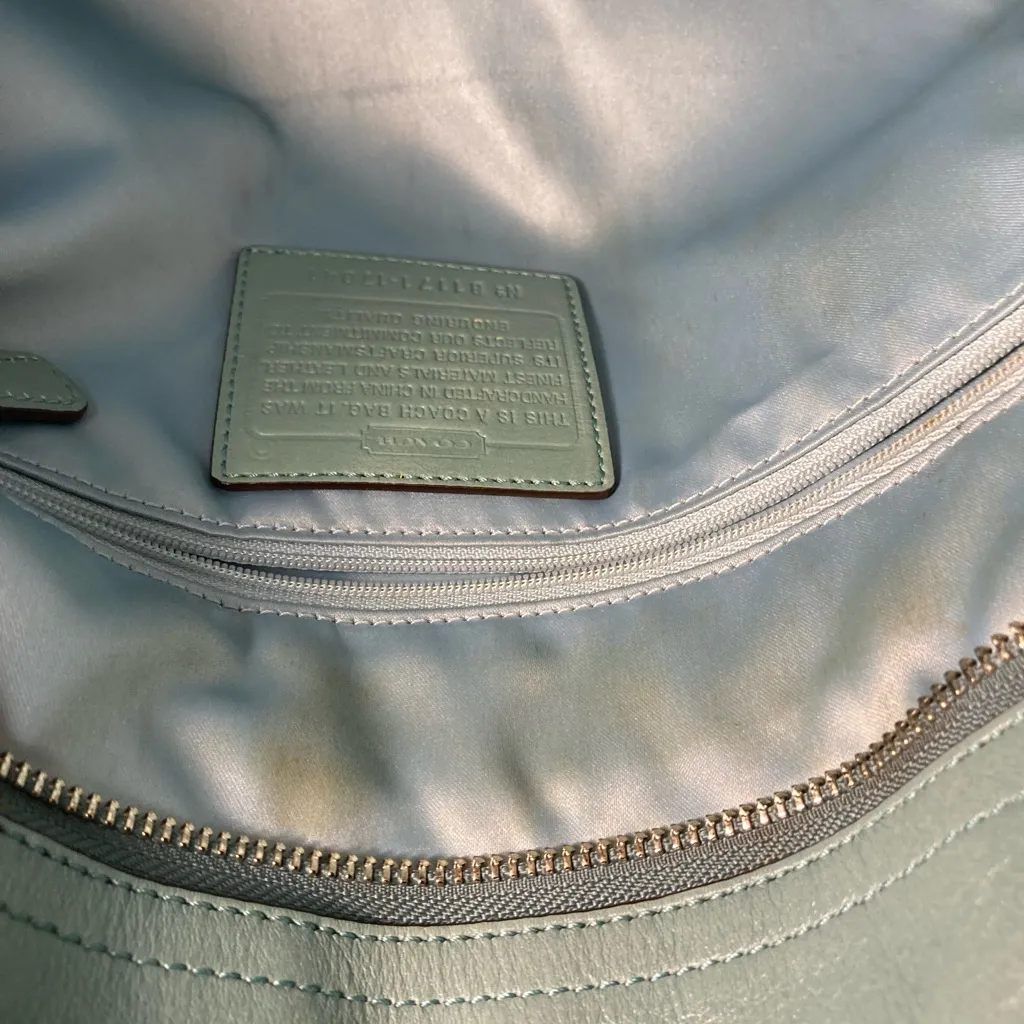 Coach Audrey seafoam aqua leather tote - Image 7