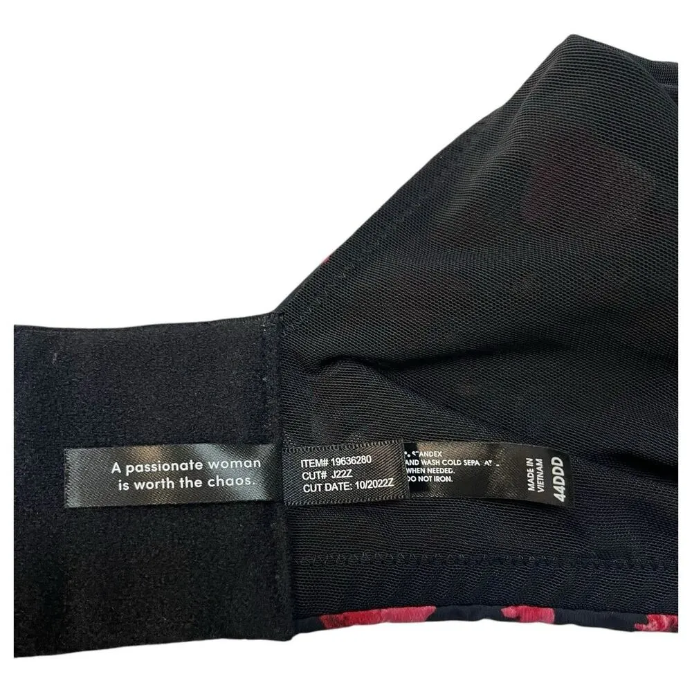 Torrid Curve Bra Womens 44DDD Floral 360 Back Smoothing Wire Free Push Up Plunge - Image 9