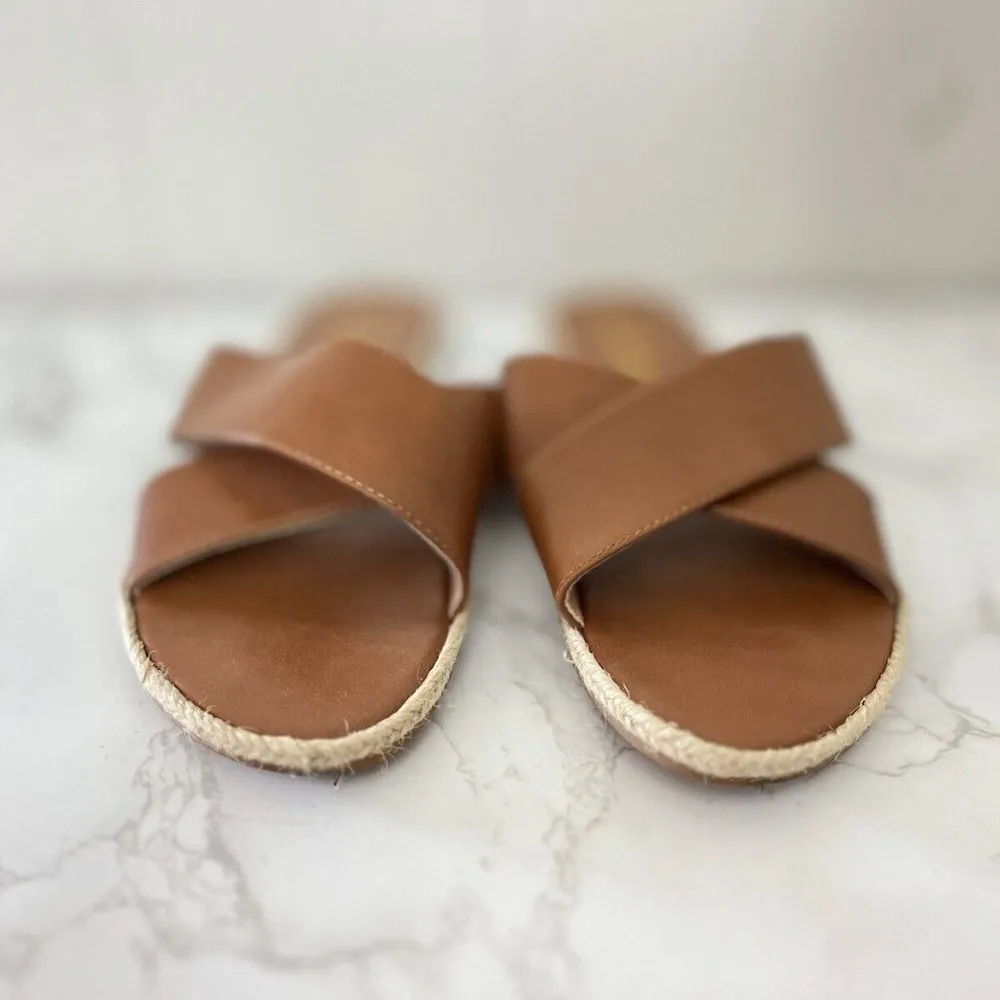 Lulus Brown Sandals Womens Shoes Koren Flats Slip On Size 8 - Image 4