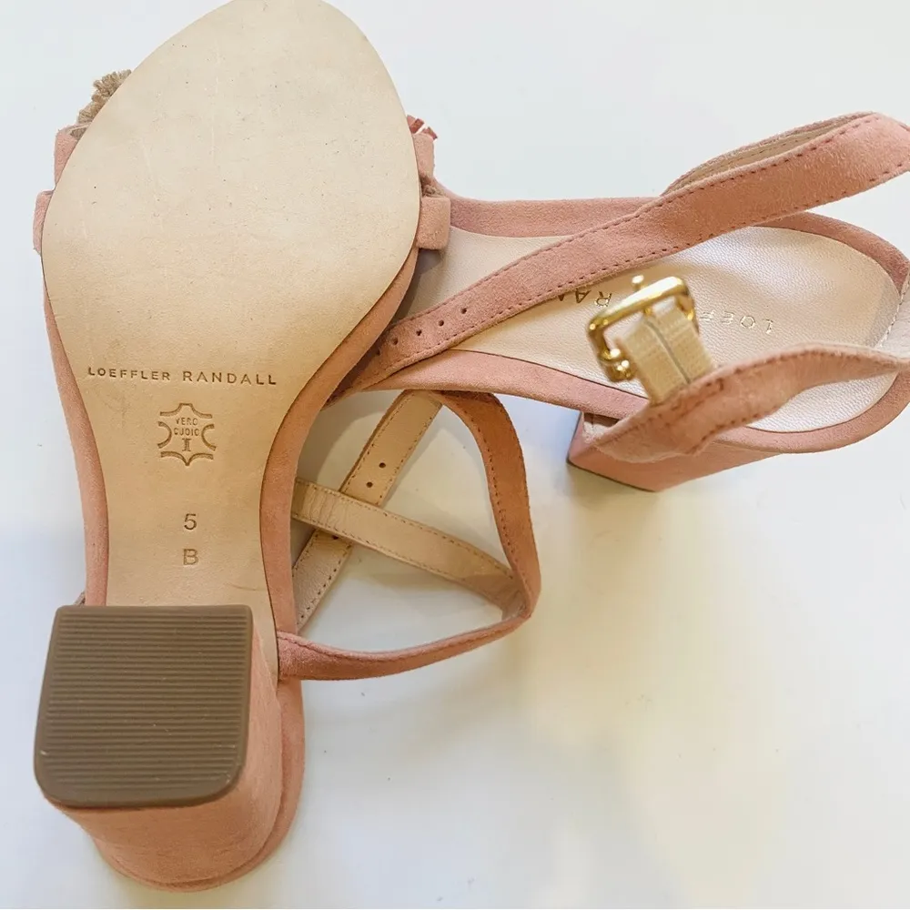 Loeffler Randall leather pink Pom Pom heeled sandals - Image 4