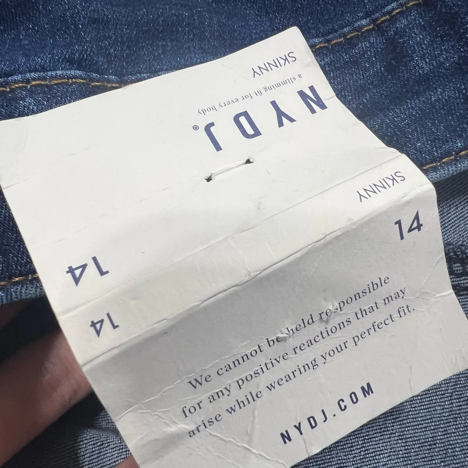 NWT NYDJ Skinny Jeans Medium Wash Lift X Tuck Size 14 - Image 6