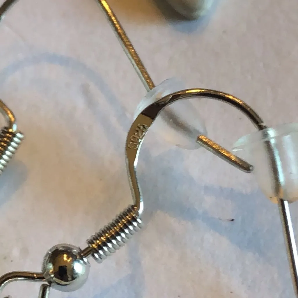 Lot of 5 Huge Fabric Boho Denim Cork Dangling Teardrop Pierced Earrings Brown - Image 7