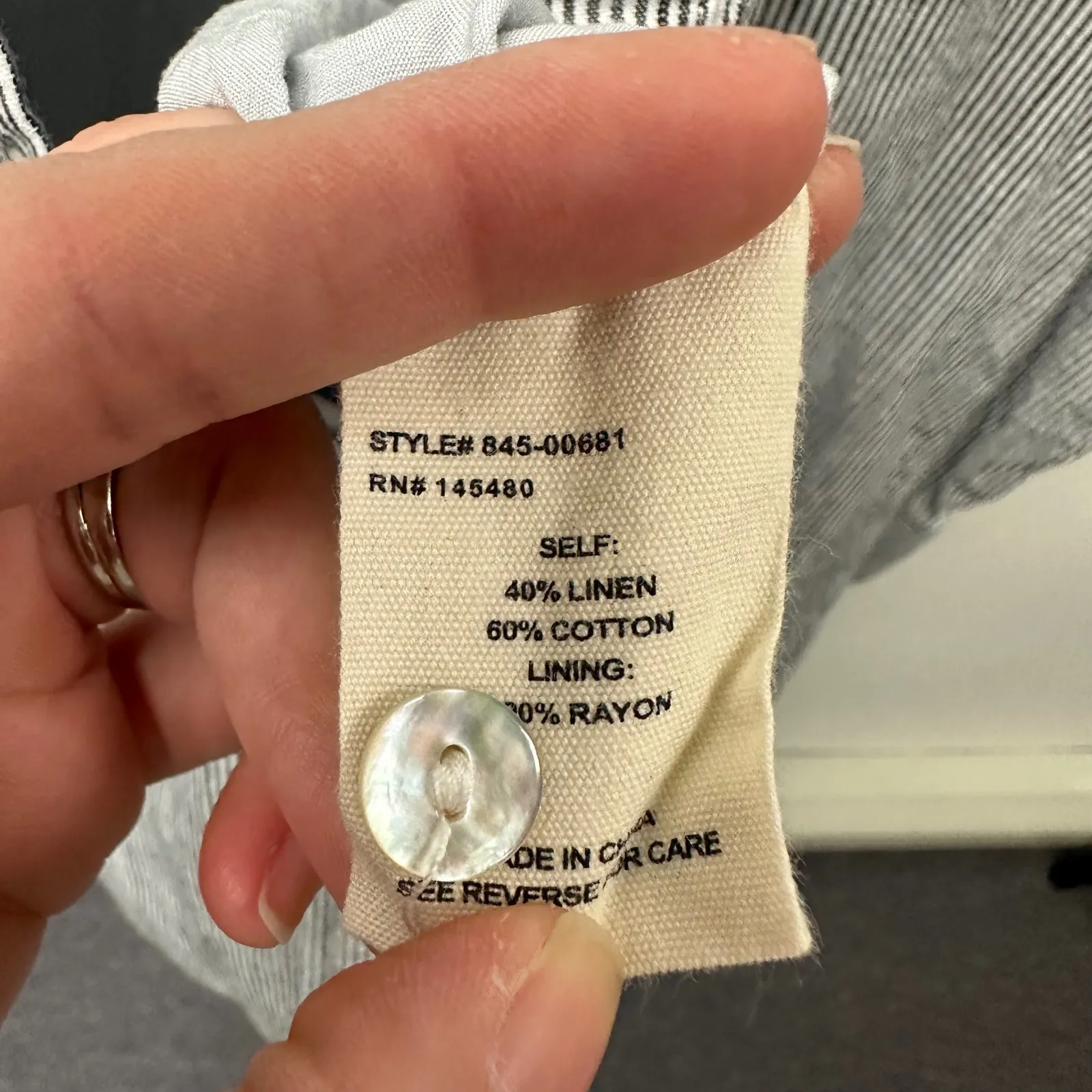 Unbranded Linen Cotton Blend Midi Shirt Dress Striped Size M Blue Size M - Image 6