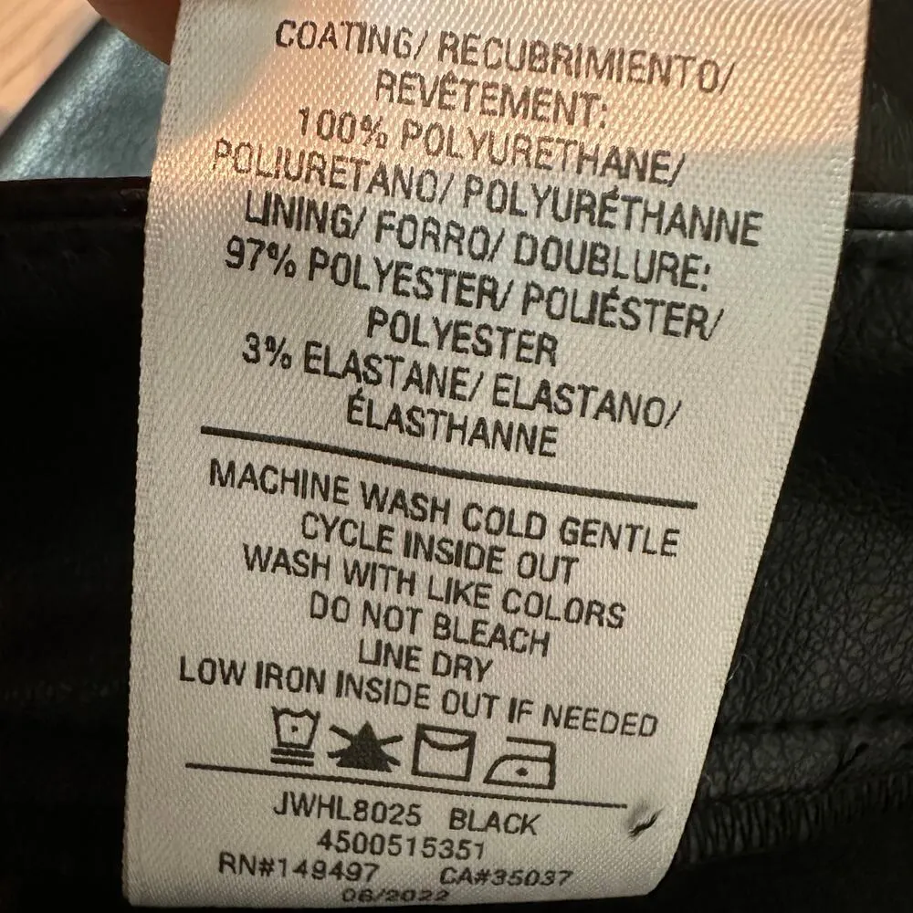 Joe’s Jeans Faux Leather Vegan Korey Leggings Black Size XL Elastic Waist - Image 8